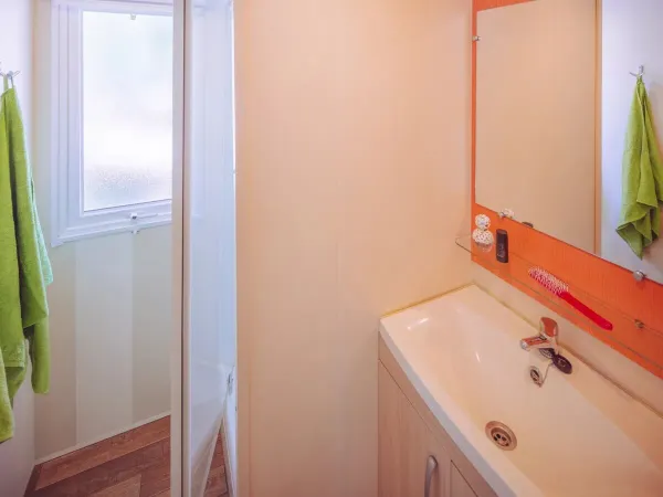 Roan Comfort Plus Salle de bain relax avec douche et lavabo.