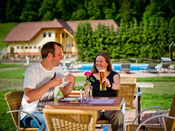 Terrasse confortable au camping Roan Bella Austria.