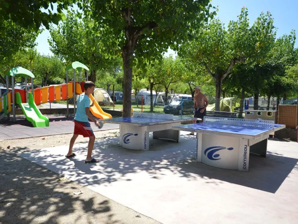 Tennis de table au camping Roan Belvedere.
