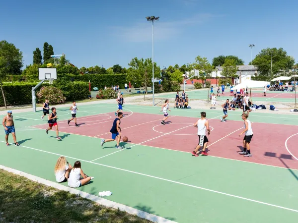 Jouer au basket au camping Roan San Francesco.