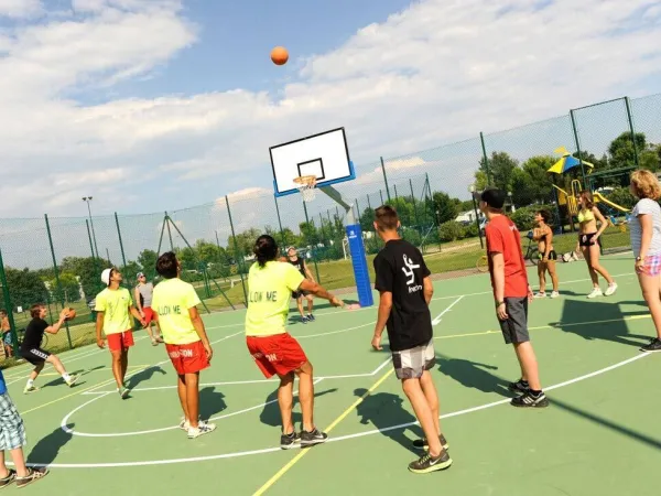 Jouer au basket au camping Roan Turistico.