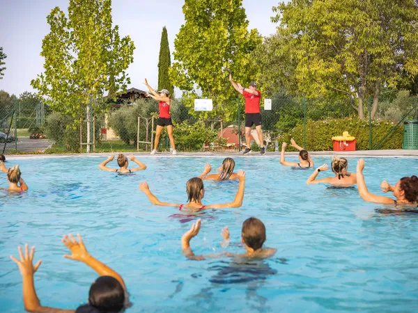 Animation de la piscine au Roan camping Piantelle.