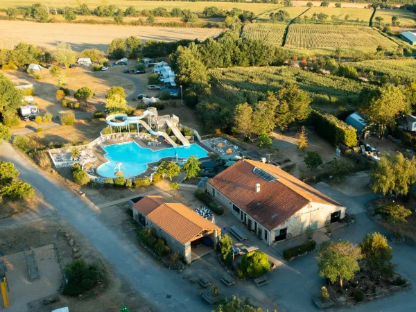 Vue de drone du camping Roan du Latois.