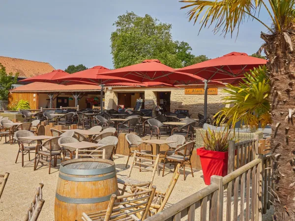 Terrasse du camping Roan La Clairière