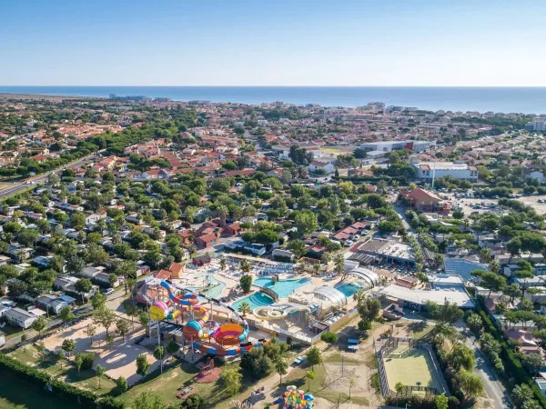 Vue supérieure du camping Roan Le Soleil Méditerranée.