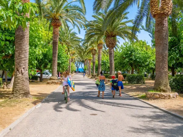 Randonneurs au camping Roan Playa Montroig.