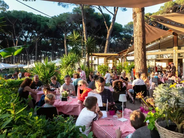Terrasse d'ambiance au camping hu Fabulous Village.