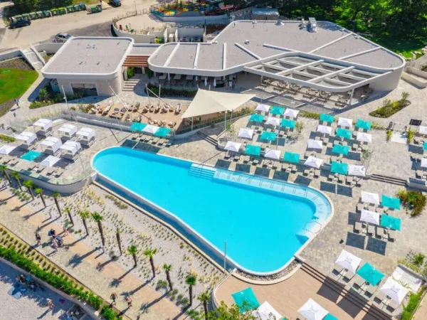 Piscine rénovée avec bar au camping Roan Bijela Uvala.