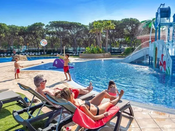 Vue d'ensemble des piscines du camping Roan Bella Terra.